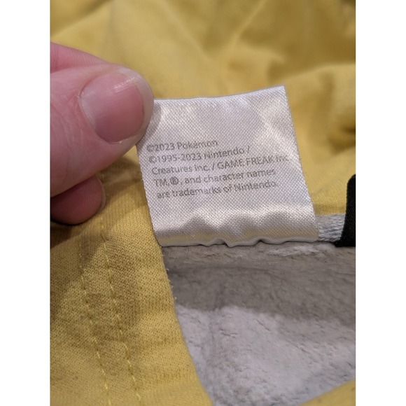 Pokemon Pikachu Hoodie Youth XL 18/20 Gray Yellow Sweatshirt Anime Graphic 2023 - Picture 3 of 8